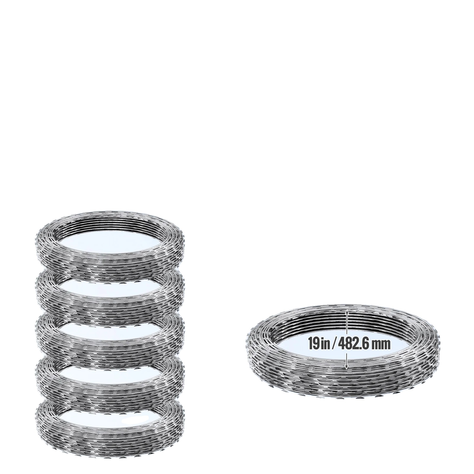 Stacheldrahtzaun, Feuerverzinkter Stahl, Doppelspiraldesign, Srbw17.5