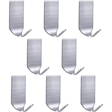 Stabile Wandhaken Aus Wasserdichtem Edelstahl Für Kleider, Bademäntel, Handtücher, Schlüsselanhänger, Weihnachtstaschen Und Lichterketten – 8er-pack Für Zuhause, Küche Und Zimmer.