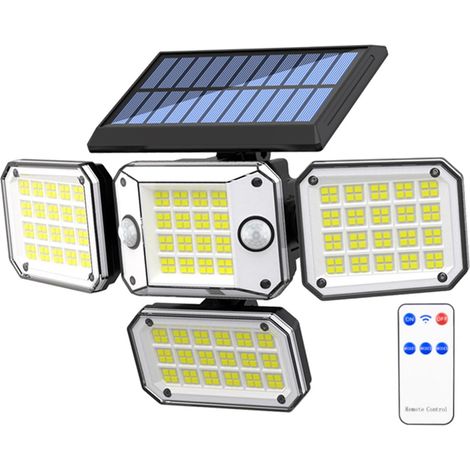 Solarbetriebener Außenstrahler Mit Bewegungsmelder, 296 Leds, 3500 Lm, 7000 K, 3 Modi, Ip65 Wasserdicht, Für Garten, Einfahrt Oder Garage