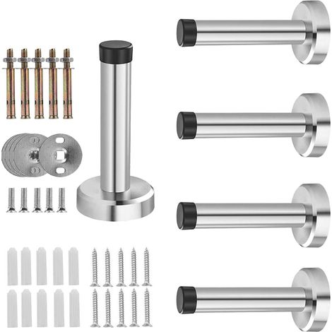 5er-set Türstopper Aus Edelstahl, Diebstahlsicherung, Türgriffhalterung, 9,7 Cm Hoch, Inklusive Dübel-set