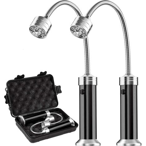 2er-set Led-grillleuchten Mit Magnetfuß, 360° Drehbar, Flexibel Und Verstellbar
