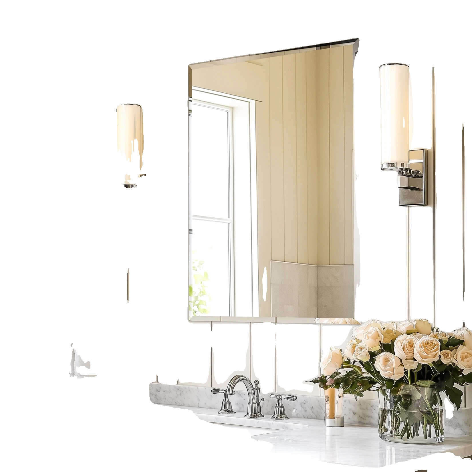 Badezimmerspiegel, Rahmenloses Design, Moderner Stil, 81 X 61 Cm