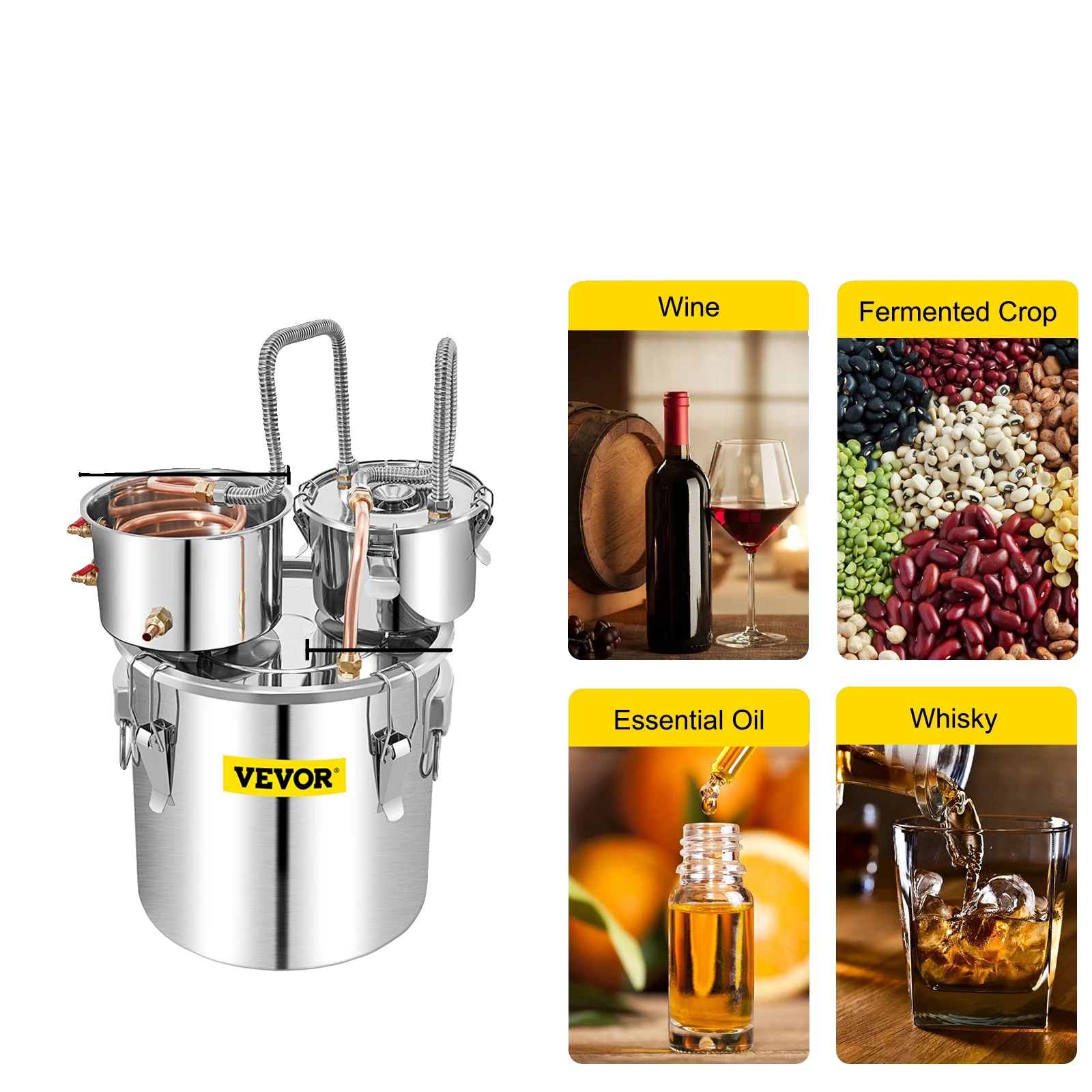 Destilliergerät, Edelstahl, Benutzerfreundliches Design, 30 L
