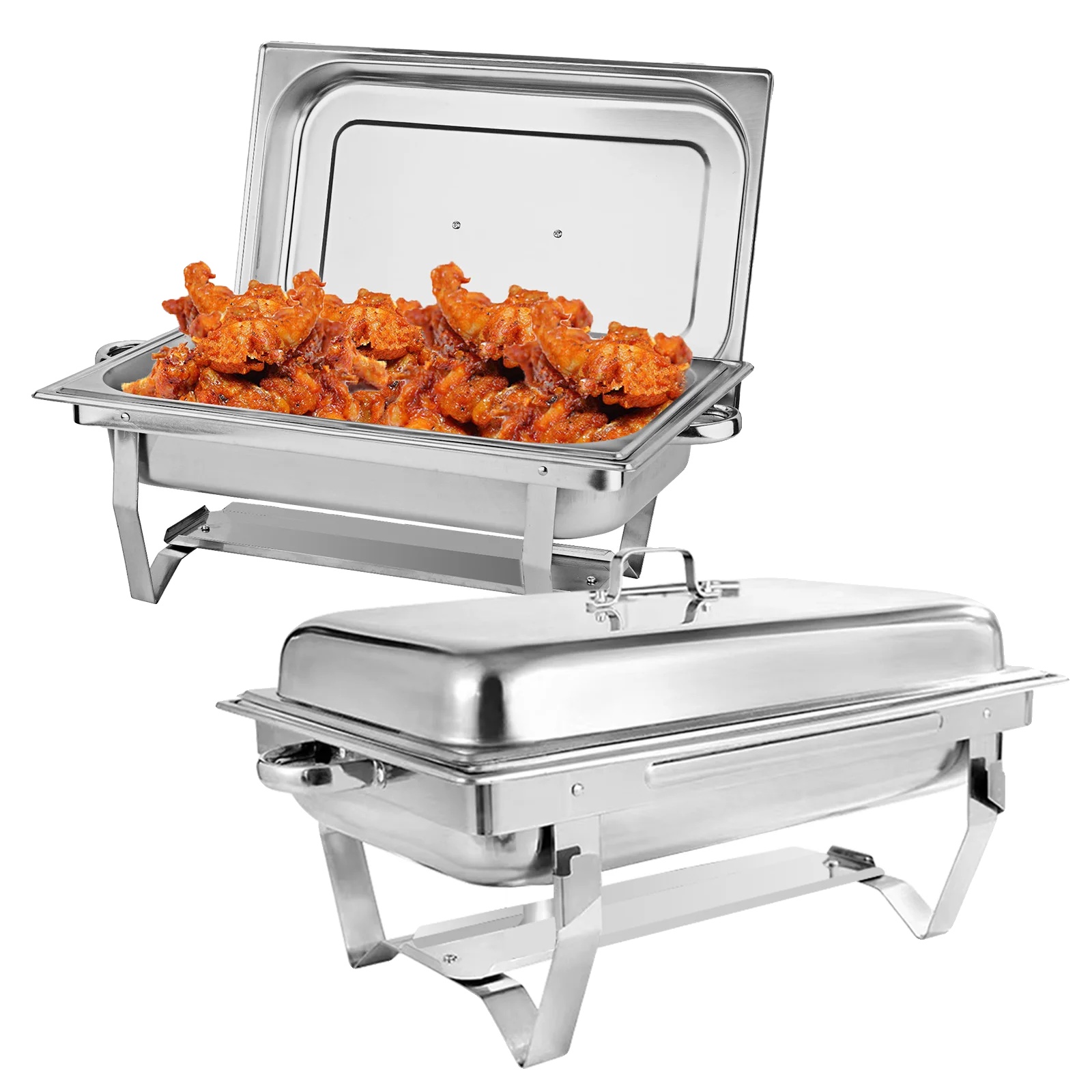 Buffet-set Mit Warmhaltebehälter, Edelstahl, 8-quart-fassungsvermögen, 2er-pack