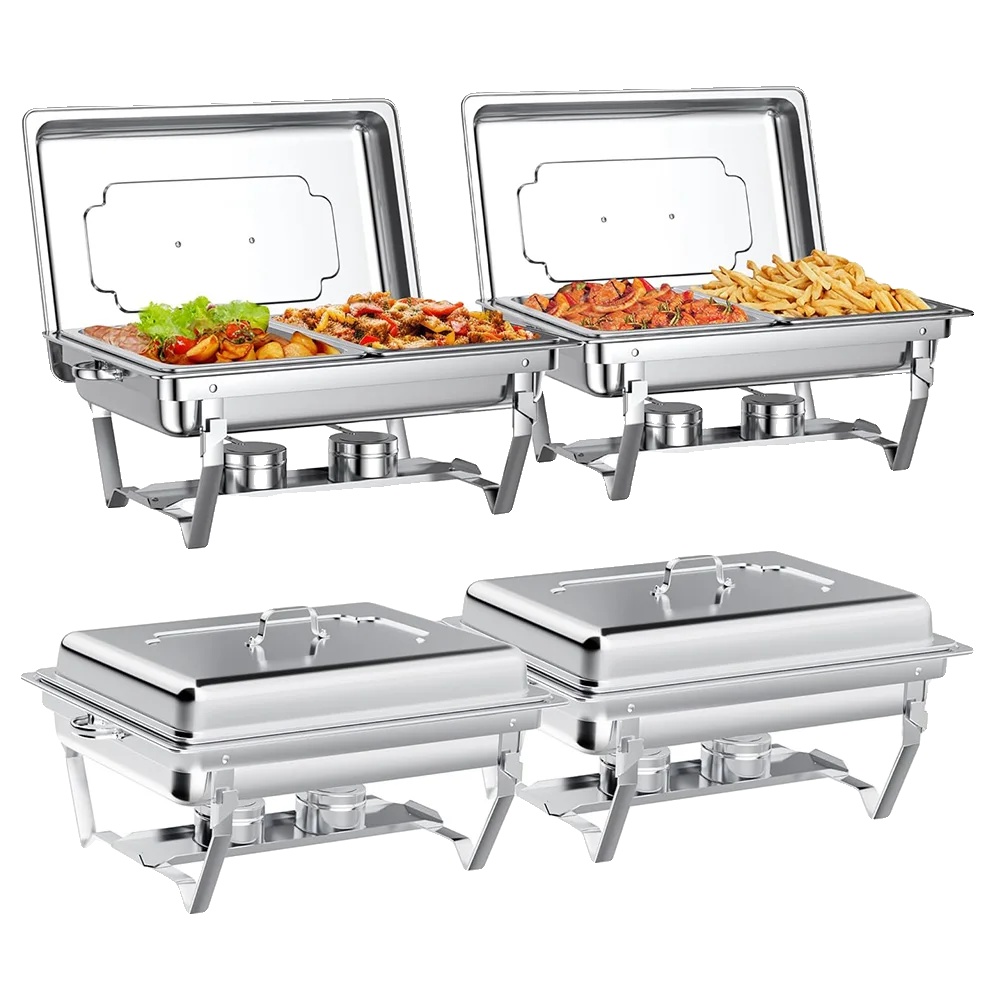 Buffet-set Mit Warmhaltebehälter, Edelstahl, 8-quart-fassungsvermögen, 4er-pack