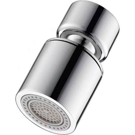 Flexibler Wasserhahnkopf, 360°-schwenkfunktion, Doppelte Wasserbelüfterfunktion, 2 Sprühmuster, Siebeinsatz, Silberfarben