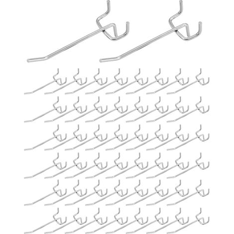 50x Wandmontierte Lochwandhaken, 5 Mm Massiver Stahl Mit Rostfreier Beschichtung, Für Garagen, Geräteschuppen, Werkstätten (10 Cm)