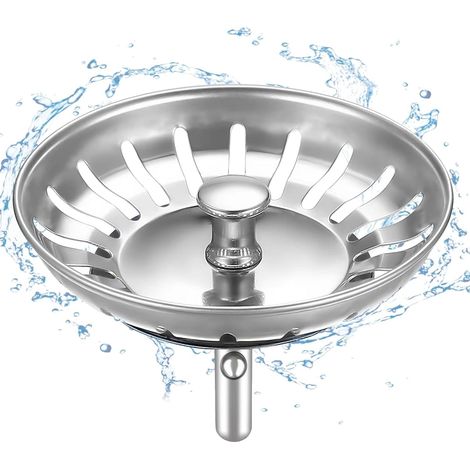 82-mm-küchenspülenstöpsel – Verdickter Edelstahlkorb Für Den Küchenspülenabfluss – Verstopfungsfreier Küchenspülenfilter Mit Haarfänger Und Filter Für Küchenspülen