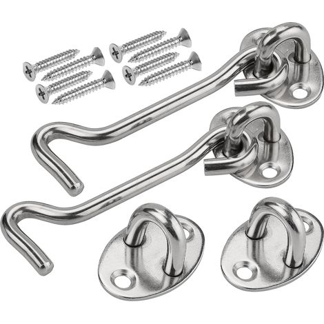Set Mit 2 Robusten Türriegeln Aus Edelstahl, 100 Mm