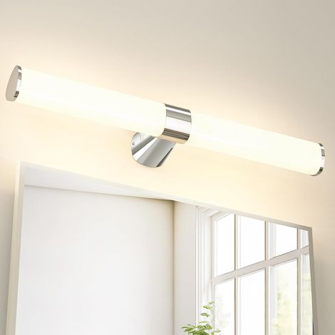 15-w-led-wandleuchte (1500 Lm) Für Badezimmerspiegel, 60 Cm, Nicht Dimmbar, Wählbare Lichtfarben: Warmweiß, Neutralweiß Und Kaltweiß, Ip44 Wasserdicht, Silberverchromt