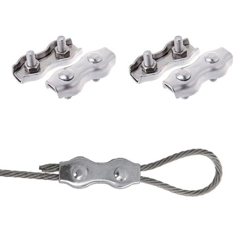 – Doppelkabelbinder Aus Edelstahl 304 – 4er-pack – Korrosionsbeständig Für Kabel Bis 4 Mm Durchmesser – Sichere Befestigung Im Garten