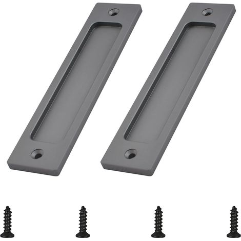 Rechteckiger Schiebetürgriff Aus Aluminium – Versenktes Design In Mattgrau – Einfache Montage Mit Beiliegenden Schrauben – 2er-pack