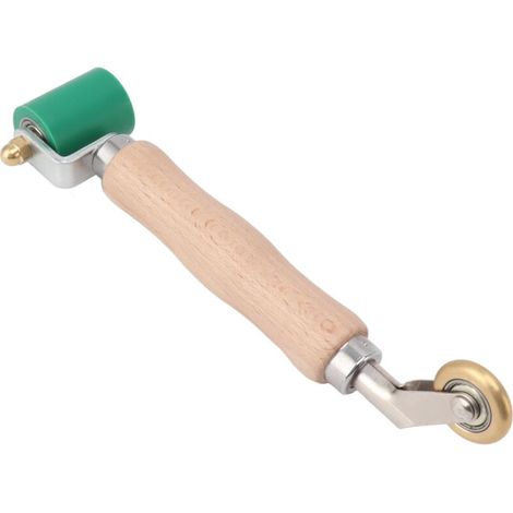 40-mm-silikon-nähwalze Mit Messingrad Und Holzgriff, Flache Tapetennähwalze Für Pvc, Tpo Und Schweißarbeiten, Grün