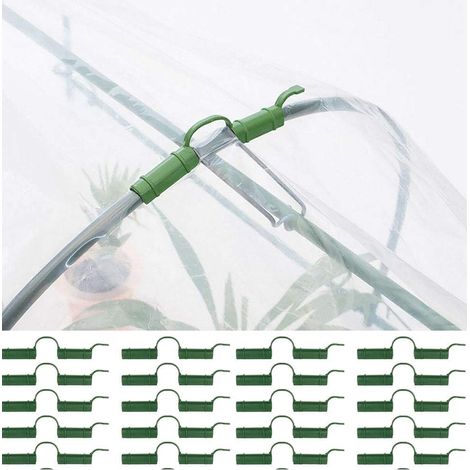 Packung Mit 20 Gewächshausklemmen, Clips Für Gewächshausrahmenrohre, Clips Für Gewächshausfolie, Gewächshausrohre, Clips Für Schattiernetze, 11 Mm