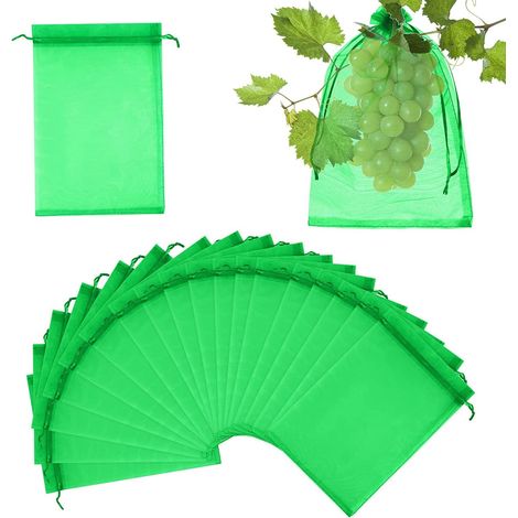 Schutzbeutel Für Obst, Set Mit 24 Stück, Insektensichere Organzabeutel Zum Schutz Von Trauben Und Anderen Grünen Früchten (grasgrüne Farbe), 64 Stück.