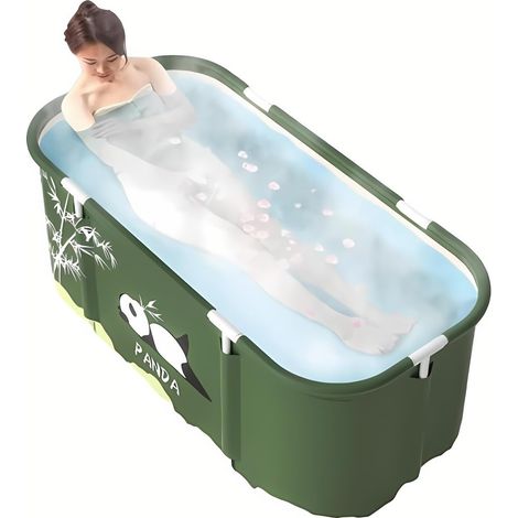 Faltbare Badewanne, 115 Cm, Freistehend, Aus Kunststoff, Warm-/kaltwasserfunktion Für Erwachsene Und Kinder, Für Zuhause Und Unterwegs