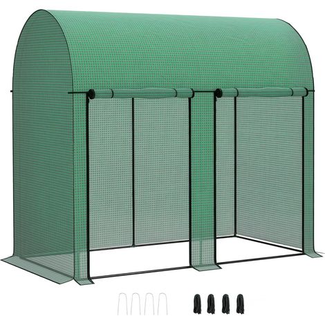 Gartengewächshaus, 140 G/m² Pe-folie, Stahlrahmen, 2 Türen Mit Reißverschluss, Für Gemüse Und Blumen, Für Den Außenbereich