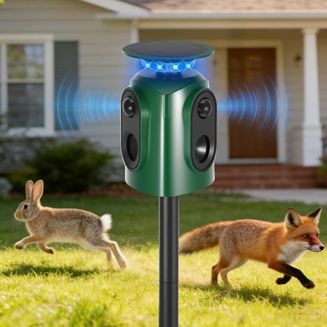 Ultraschall-abwehrgerät, Pir-sensor, Led-licht, Akustischer Alarm, Ip65 Wasserdicht, Für Garten Und Landwirtschaft