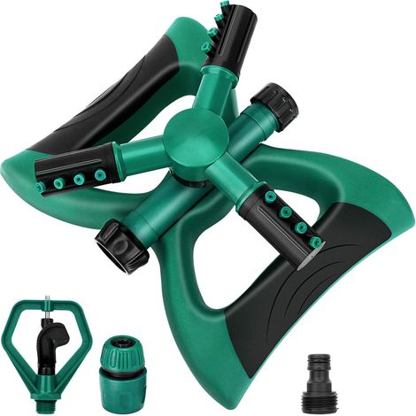 Automatischer, Um 360° Drehbarer Gartensprenger, Großflächiges Rasenbewässerungssystem Mit Auslaufsicherem Design, Robustem 3-arm-sprühkopf, Einfacher Anschluss