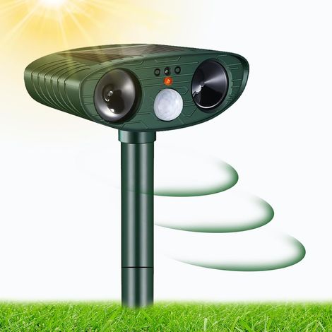 Solarbetriebenes Ultraschall-tierabwehrgerät, Wasserdicht (ip64), Bewegungsaktiviert Für Garten Und Hof
