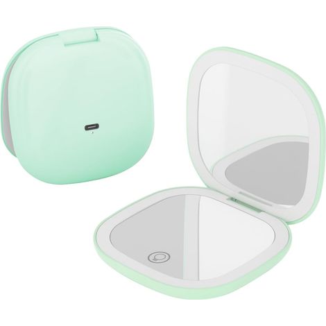 10-fach Vergrößernder Spiegel, Wiederaufladbare Led-lampe, 3 Lichtmodi, Verstellbarer Touchscreen, Reise-make-up