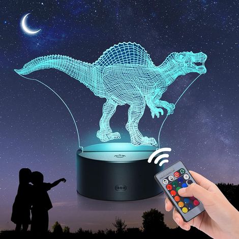 Nachtlicht Für Kinder, 3d-spinosaurus-nachtlicht, 16 Farben