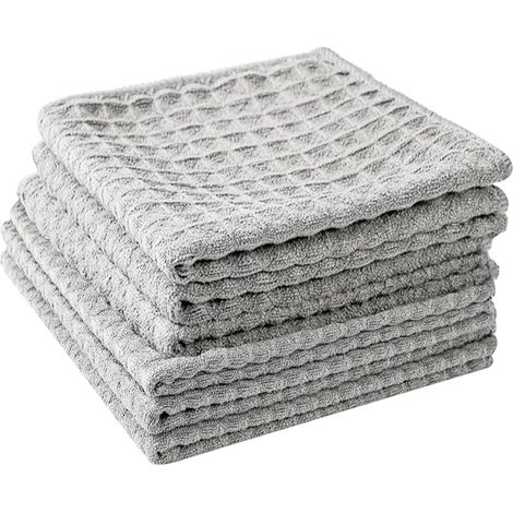 6-teiliges Mikrofasertuch-set, 30 X 30 Cm, Hellgrau, Hohe Saugfähigkeit Für Küche, Haushalt Und Auto