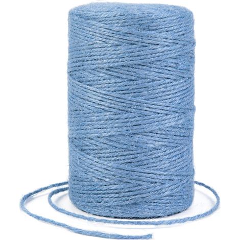 Rolle 2 Mm Juteschnur, Naturhanfseil, Gartendekoration, Bastelarbeiten, Hellblau