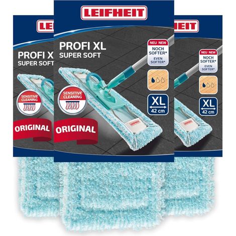 Set Mit 3 Ersatzbezügen, Superweiches Polyester, Schlingengewebe, Für Profi Xl Flachmopp, Parkett Und Empfindliche Böden