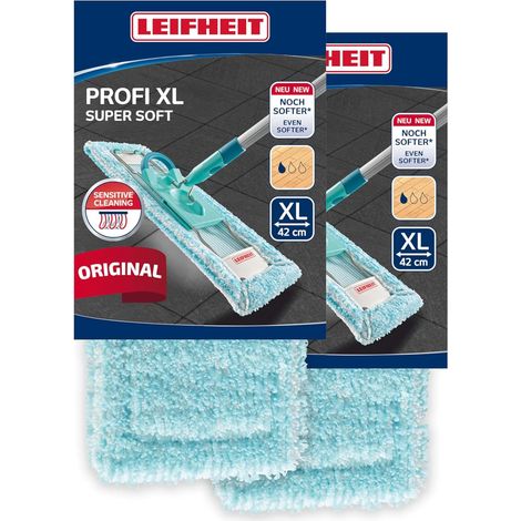 Set Mit 2 Bezügen, Flachmopp-aufsatz, Weiche Polyesterfasern, Für Empfindliche Böden (parkett)
