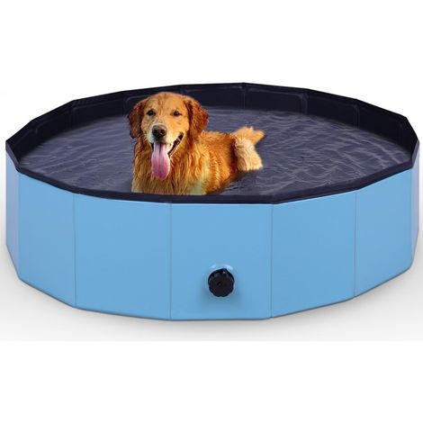 Hundepool, 120 Cm, Rutschfester Boden, Ablassventil, Faltbares Pvc, Garten
