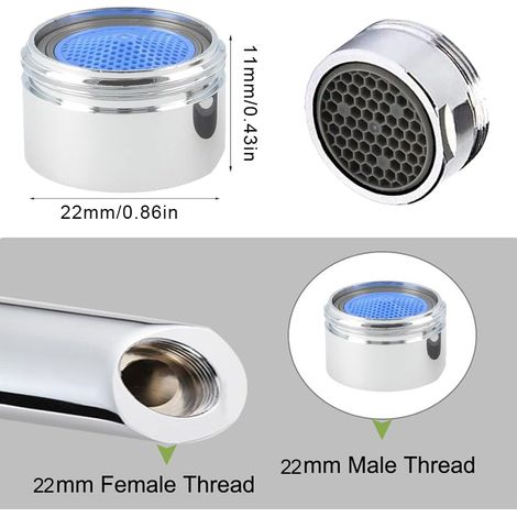 3-teiliger Wasserhahn-luftsprudler, Wasserfilter, Kupfer, M22, Badezimmer, Küche