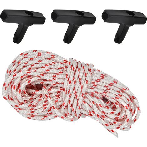 10 Meter Langes, Selbstaufrollendes Starterseil Mit Startergriff (3-teilig) Für Rasenmäher, Kettensäge, Freischneider Und Motor.