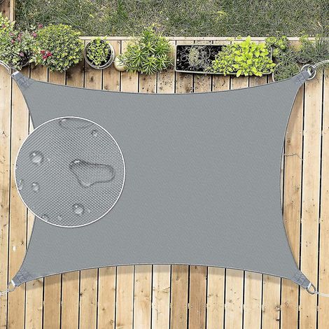 Rechteckiges Sonnensegel 3 X 3 M, Wasserdicht, 95 % Sonnenschutz, Inklusive Seil, Für Den Außenbereich, Garten, Hof, Party (1 Stück)