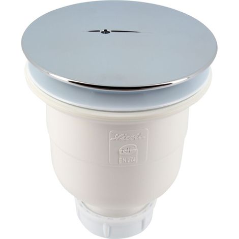 Nicoll – 90-mm-vertikal-duschablauf – Chrom-abs-abdeckung – 50-mm-wasserdichtung – Durchflussmenge 0,5 L/s – Schraub- Oder Klebemontage