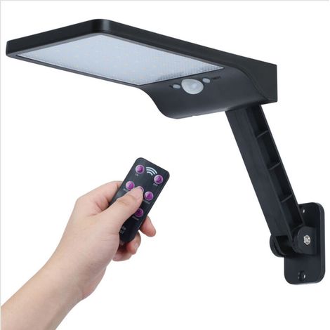 Solar-außenleuchte, 48 Leds, Bewegungsmelder, 3 Modi, Ip65 Wasserdicht, Leistungsstarker Solar-flutlichtstrahler Mit Fernbedienung, Solar-außenleuchte