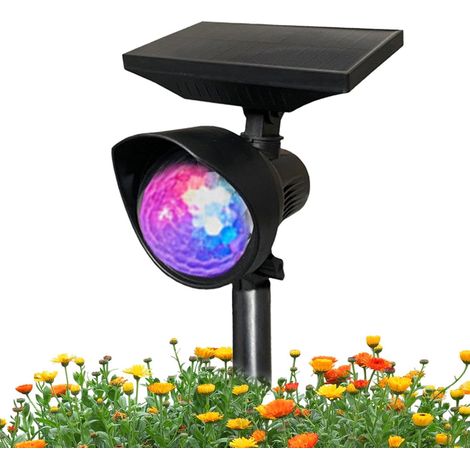 Solarprojektor, Drehbare Led, Mehrfarbig, Wasserdicht, Für Den Außenbereich