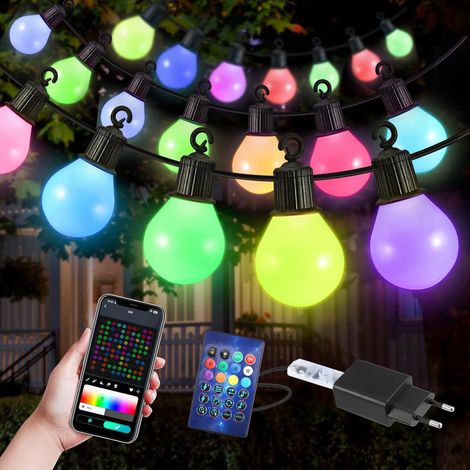 Lichterkette, 30 M, 50 Leds, Fernbedienung, App-steuerung, Timer, 16 Millionen Farben, 58 Modi, Garten, Party