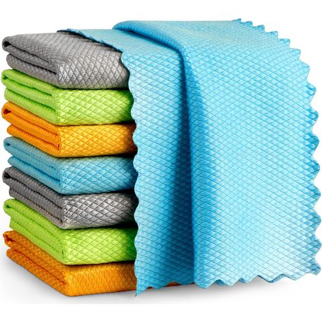 8er-pack Mikrofasertücher, Fusselfrei, Saugfähig, Für Glas, Spiegel, Edelstahl, Für Den Haushalt