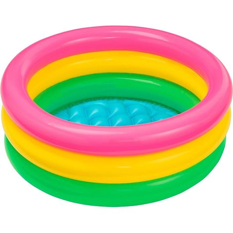 Planschbecken, 3 Aufblasbare Ringe, 61 X 22 Cm, 33 Liter, Für Kinder Von 1–3 Jahren