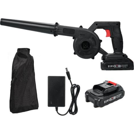21v Akku-laubsauger/bläser/häcksler, Auffangbeutel, 1500mah Akku Und Ladegerät, Zum Blasen, Saugen Und Häckseln Von Laub