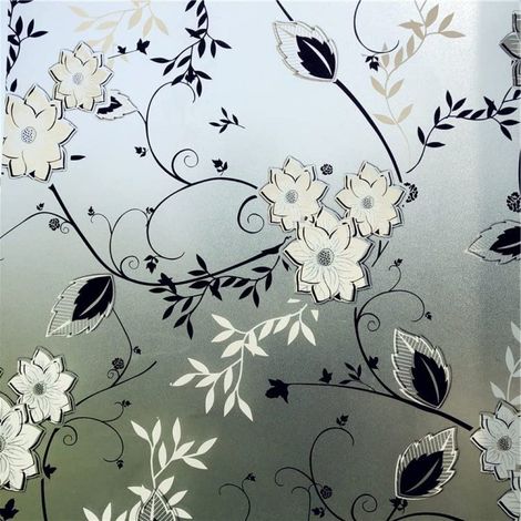 Blickdichter, Selbstklebender Sichtschutz Mit Blumenmuster, 45 X 200 Cm