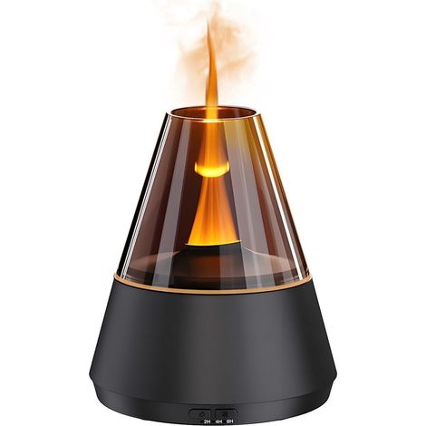 Aromadiffusor, Flammensimulation, 150-ml-wassertank, Ambientebeleuchtung, Timer, Automatische Abschaltung, Wohnzimmer