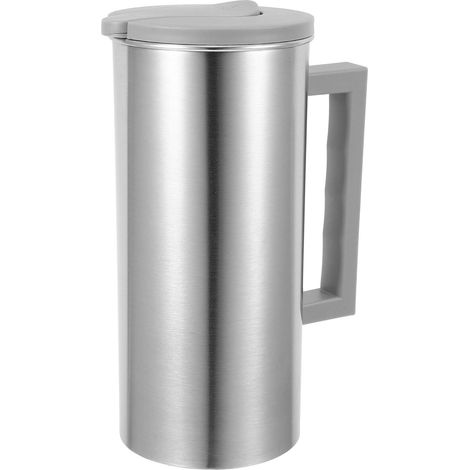Edelstahlkrug (2 L), Dicht Schließender Deckel, Ergonomischer Griff, Für Zuhause, Büro Und Outdoor