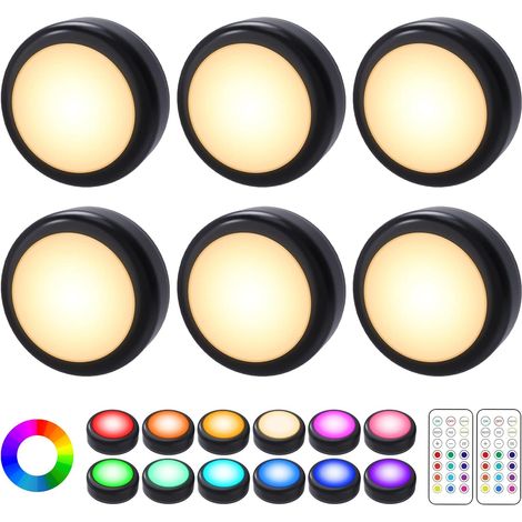 6-teiliges Schrankbeleuchtungsset, Rgb-led, 13 Farben, Fernbedienung, Timer, Für Küche Und Schlafzimmer