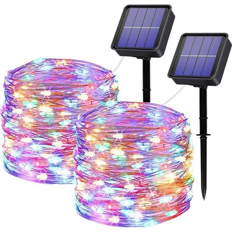 Solar-lichterkette Für Den Außenbereich, 12 M, 100 Leds, 8 Modi, Wasserdichter Kupferdraht, Dekorative Lichterkette Für Garten, Hochzeit, Party, Terrasse, Schlafzimmer