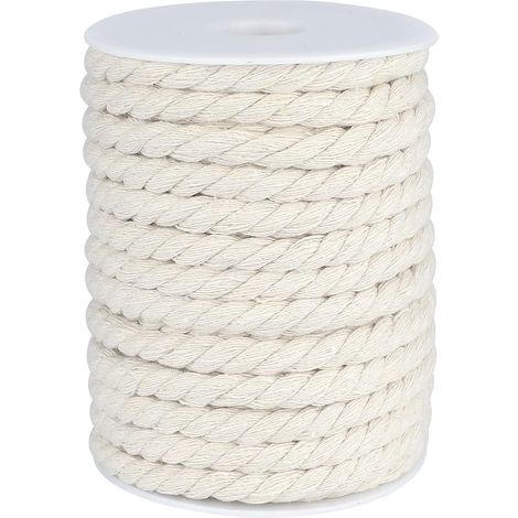 Rolle Makramee-garn, 8 Mm, 15 M, Naturbaumwolle, Flexibel Für Bastelarbeiten, Gartenarbeit Und Heimdekoration