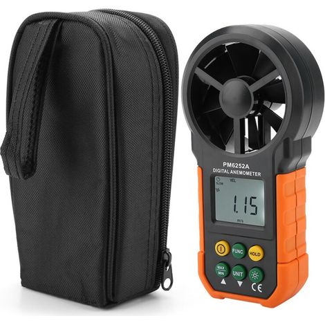 Pm6252a Tragbares Digitales Anemometer – Misst Luftstrom Und Windgeschwindigkeit – Hintergrundbeleuchtetes Lcd-display – 9-v-netzteil