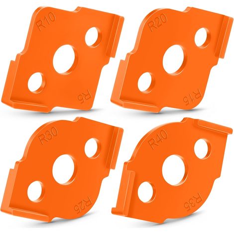 Fräsvorrichtung Für Ecken – Set Mit 4 Radius-vorrichtungen – 8 Radien R5 Bis R40 – Abs-material – Für Präzise Holzschnitte