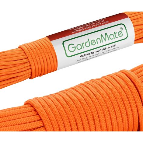 X 31 M X 4 Mm Nylon-paracord 550 Starkes Orangefarbenes Seil Für Gartenarbeit Und Camping